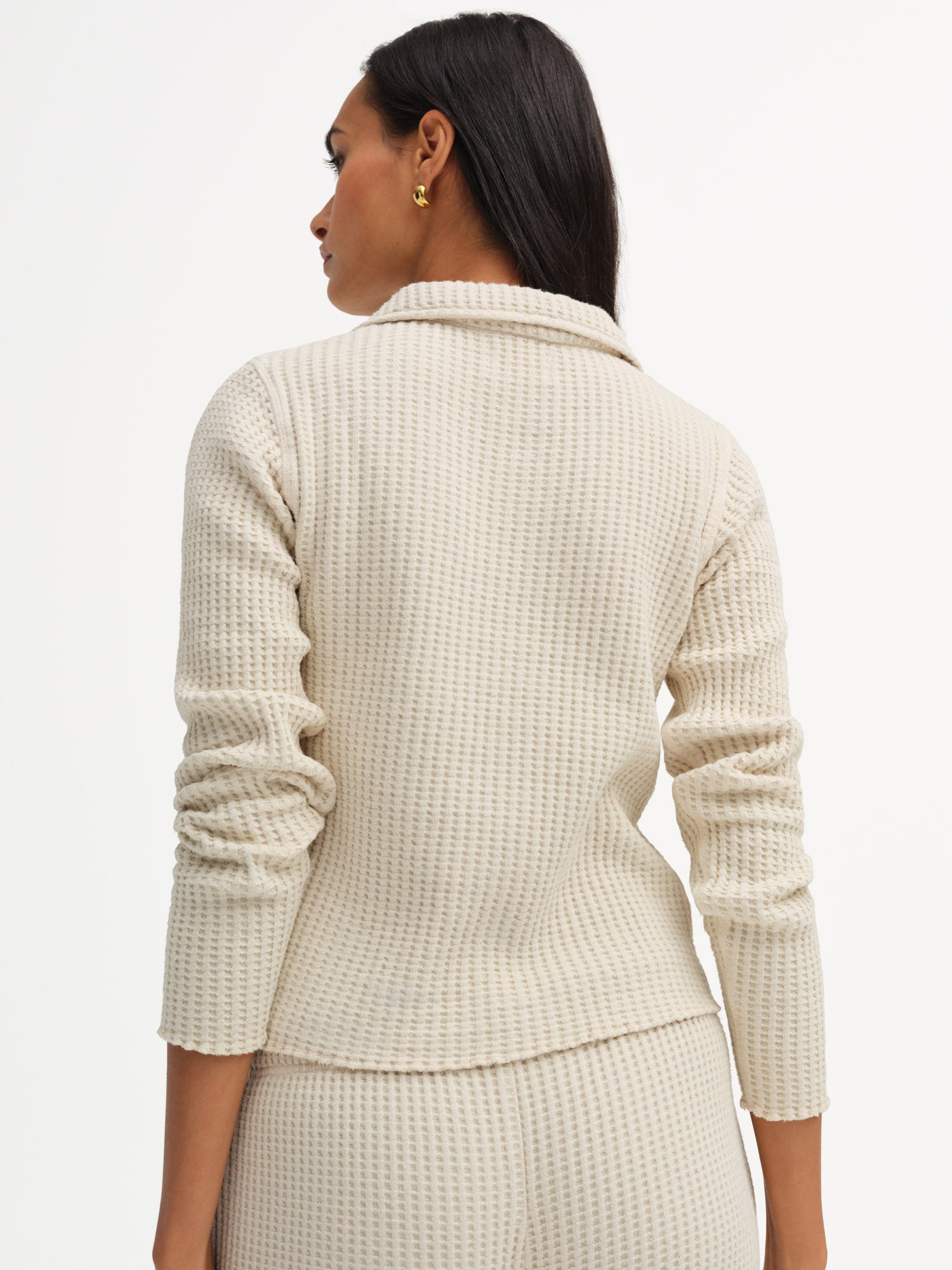 Style Co Womens Waffle Thermal Long Cardigan Brown Size Petite L